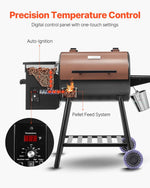 VEVOR 456 sq. in. 8-in-1 Pellet Grill & Smoker