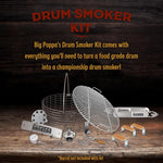 Big Poppa’S DIY Drum Smoker Kit – BBQ Smoker System for 55 Gallon Drums | Build-Your-Own Drum Kit with Heavy-Duty Hardware – Easy Assembly, Compact Design for 55 Gallon Drums & Backyard Pitmasters