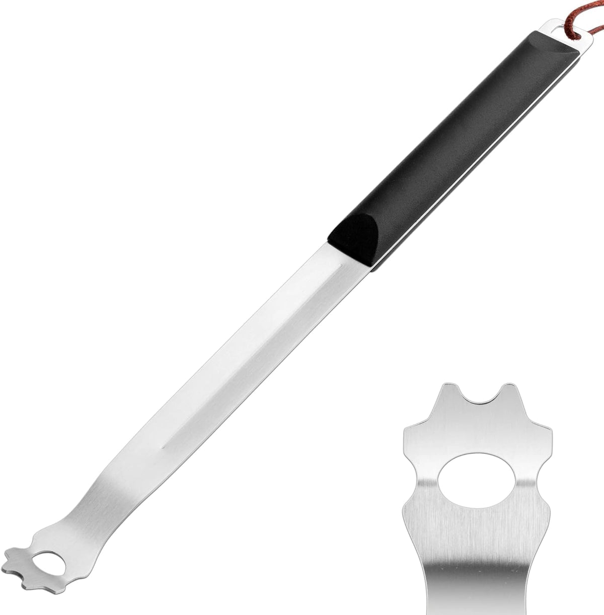 14-Inch Long Stainless Steel Grill Grate Scraper Cleaner | Long Handle, Universal Fit, Grill Grate Accessory, BBQ Barbecue Cleaning Gadgets, Heat-Resistant, Easy to Store and Clean