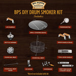 Big Poppa’S DIY Drum Smoker Kit – BBQ Smoker System for 55 Gallon Drums | Build-Your-Own Drum Kit with Heavy-Duty Hardware – Easy Assembly, Compact Design for 55 Gallon Drums & Backyard Pitmasters