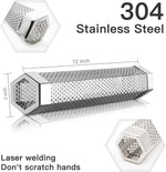12" Pellet Smoker Tube for Pellet Grill 2 Pack Cold Smoker Generator for BBQ Stainless Steel Wood Pellet Tube Smoker Fit Electric Gas Charcoal Grill, Provides Food Tong and Brush and Hook | Stainless Steel Pellet Tube for BBQ Smoking, Wide Compatibility w