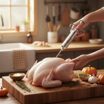 Stainless Steel Meat Injector, 2 Oz Turkey Injector | 304 Stainless Steel, 3 Needles, 3 Brushes, Spare O Rings, BBQ Turkey & Brisket, Food Injector