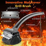 BBQ Grill Brush Bristle Free - Grill Cleaner Brush with Replaceable Heads for Cast Iron/Stainless Steel Porcelain/Gas/Charcoal Grates, Safe Grill Brush for Outdoor Grill, Grill Scraper Cleaning Brush