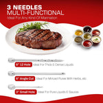 Stainless Steel Meat Injector, 2 Oz Turkey Injector | 304 Stainless Steel, 3 Needles, 3 Brushes, Spare O Rings, BBQ Turkey & Brisket, Food Injector