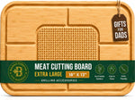 Meat Cutting Board - Extra Large Bamboo Carving Board, 18 X 13 Thick Butcher Block with Deep Juice Groove, Non Slip Center, Reversible Board for Steak, Brisket, Turkey, BBQ Prep Grilling Gifts for Men
