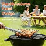Rib Rack for Smoking and Grilling - 12" Extra Long Stainless Steel BBQ Holder - Non-Stick Vertical Roasting Stand Compatible with Most Gas Charcoal Pellet Smokers - Holds 4 Full Racks