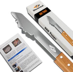 Heavy Duty BBQ Grill Tongs for Outdoor Grill，17 Inch Long Grill Tool, Metal Barbecue Utensil, Wooden Handle, Fun Barbecue Tongs for Gas and Charcoal Grilling