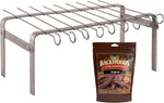 Products Jerky Hanger with 9 Skewers, Backwoods Jerky Seasoning | Bundle Includes Stainless Steel Folding Rack for Oven or Smoker plus Backwoods Original Jerky Seasoning for Homemade Jerky
