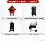 Rib Rack for Smoking and Grilling - 12" Extra Long Stainless Steel BBQ Holder - Non-Stick Vertical Roasting Stand Compatible with Most Gas Charcoal Pellet Smokers - Holds 4 Full Racks