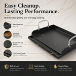 Cast Iron Griddle for Gas Grill Griddle 17 X 13 Inch Flat Top | Griddle for Grill Stove Top Griddle Smash Burger Plancha Para Cocinar Outdoor Nonstick Pre-Seasoned