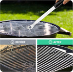 14-Inch Long Stainless Steel Grill Grate Scraper Cleaner | Long Handle, Universal Fit, Grill Grate Accessory, BBQ Barbecue Cleaning Gadgets, Heat-Resistant, Easy to Store and Clean