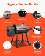 VEVOR 456 sq. in. 8-in-1 Pellet Grill & Smoker