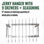 Products Jerky Hanger with 9 Skewers, Backwoods Jerky Seasoning | Bundle Includes Stainless Steel Folding Rack for Oven or Smoker plus Backwoods Original Jerky Seasoning for Homemade Jerky