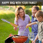 Heavy Duty BBQ Grill Tongs for Outdoor Grill，17 Inch Long Grill Tool, Metal Barbecue Utensil, Wooden Handle, Fun Barbecue Tongs for Gas and Charcoal Grilling