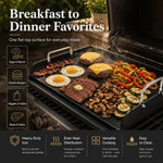 Cast Iron Griddle for Gas Grill Griddle 17 X 13 Inch Flat Top | Griddle for Grill Stove Top Griddle Smash Burger Plancha Para Cocinar Outdoor Nonstick Pre-Seasoned