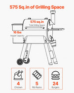 VEVOR 575 sq. in. 8-in-1 WiFi Pellet Grill & Smoker
