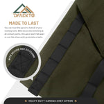 Canvas Chef Apron – Cross Back Straps Mens Apron for Butcher, Bartender, Grilling, BBQ, Kitchen, Workshop & Artist