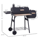 Outsunny 48" Charcoal Grill & Offset Smoker