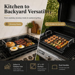 Cast Iron Griddle for Gas Grill Griddle 17 X 13 Inch Flat Top | Griddle for Grill Stove Top Griddle Smash Burger Plancha Para Cocinar Outdoor Nonstick Pre-Seasoned