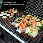 Grill Basket - Grill Baskets for Outdoor Grill, Stainless Steel Large Grilling Basket W Removable Handle, Portable Fish Grilling Rack for Grill Ideal Meat Fish Vegetables Grilling Accessories