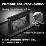 3Lbs Cast Iron BBQ Grill Press with Heat Resistant Handle | Heat-Resistant Handle for a Secure Grip, Heavy Duty Ideal for Smash Burgers and Flat Top Grills, 5-Year Warranty